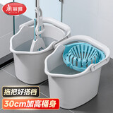 美丽雅拖把桶1个手提多功能胶棉地拖旋转拖把挤水拖布拖地桶配拧干器