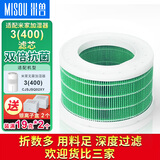 米兽适配小米米家纯净式无雾加湿器Pro增强版滤芯2Lite配件CJSJSQ01DY过滤网 【3-400】加强版抗菌滤芯（配银离子两个）