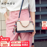 红谷女士包包链条包撞色单肩手提丝巾包牛皮斜挎包 生日礼物送女友