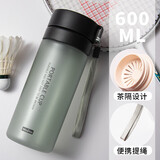 木吉乇（mojito）便携塑料水杯茶杯男女学生运动夏天水瓶大容量水壶600ml 黑色