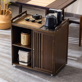 皇威马 移动茶桌家用小茶台竹木茶车茶几茶具套装自动烧水壶一体茶水柜 65长单门