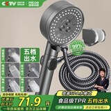 四季沐歌（MICOE）增压淋浴花洒喷头套装 浴室淋浴喷头花洒枪灰手持花洒三件套HS125
