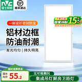 雷士照明（NVC）LED集成吊顶灯嵌入式厨房灯厨卫灯led吸顶灯卫生间铝扣板灯具 白边-长灯24瓦 暖白 300*600