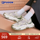 FILA FUSION斐乐女鞋BIANCO老爹鞋季新款硬糖鞋休闲鞋厚底运动鞋女 银云/米色-SA 38.5