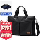 POLO公文包男士手提包横款商务包办公15英寸电脑包单肩斜挎包男
