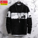 啄木鸟男士毛衣秋冬季新款加厚半高领青年针织打底衫保暖毛线衣服冬装男 20736/2556黑色 【亲肤抗起球】 XL