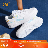 361°运动女鞋秋冬季情侣复古厚底增高小白休闲板鞋子女682116601F-2