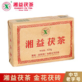 湘益茯茶湖南安化黑茶叶2022年红丝带400g益阳特产 过节送长辈口粮茶 红丝带400g茶砖