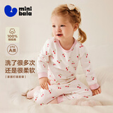 迷你巴拉（minibala）【植物芯】儿童纯棉保暖打底套装男女童宝宝秋衣秋裤迷你巴拉巴拉 甜甜樱桃（A类100%棉，5~15℃） 100 cm （2-4岁）