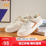 361°运动女鞋秋冬季学生复古厚底增高小白休闲板鞋子女682116601F-9