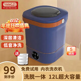 YANGZI扬子集团半全自动迷你洗衣机小型洗脱一体 内衣内裤洗衣机学生宿舍 婴儿洗袜子机带脱水租房半自动 升级款12L蓝【蓝光+CLE深度清洁+低音净洗】
