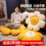 派客思太阳花抱枕沙发客厅花朵飘窗靠垫花瓣靠背现代轻奢床头靠枕ins风 白花黄芯 中号60X60CM