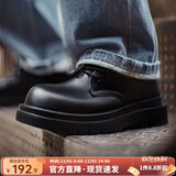 马登德比鞋男款厚底增高黑色大头皮鞋男通勤百搭cleanfit休闲工装鞋子 酷雅黑 【正码正拍&全真皮/高档头层牛皮鞋】 40 男码