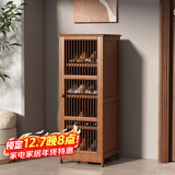安尔雅新中式鞋柜门口简易鞋架家用收纳透气大容量多层玄关柜 单门款