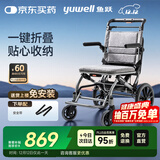 鱼跃(yuwell)手动轮椅车H083折叠老人轻便便携式手推车旅行可上飞机