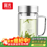 富光健牌双层玻璃杯支持团购定制茶杯办公杯带把 大容量男女水杯子