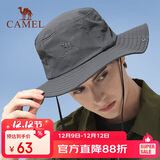 骆驼（CAMEL）渔夫帽男女夏季薄款大头围防晒遮阳太阳帽子大帽檐遮脸大沿帽