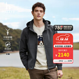 哈吉斯（HAZZYS）男装 秋款外套【可拆卸帽子】防泼水夹克男ASVZU0BCF07 灰色GE 2XL （185/104A 52）