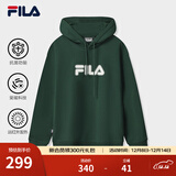 FILA 斐乐情侣款男女连帽卫衣2025冬季新款休闲宽松加绒保暖长袖上衣 【加绒款】旷野绿-GN M 170/92A/M