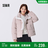 森马（Semir）森马羽绒服女新中式仿兔毛领短款保暖外套24冬新款109724113017