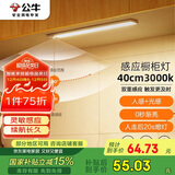 公牛（BULL）感应橱柜灯衣柜灯LED人感光感磁吸 卧室床沿玄关小夜灯40CM3000K