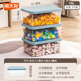 禧天龙（Citylong）收纳盒桌面带盖塑料化妆品盒子收纳筐储物盒整理箱 【中号】石青盖透明盒3个装