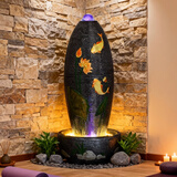 汇鑫泉运通流水摆件循环水招财风水轮落地水景公司办公室客厅店铺开业礼品 7819-L(55*55*128cm)