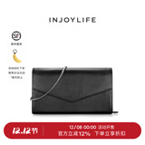 INJOYLIFE休闲百搭通勤女包小方包斜挎包时尚单肩包链条包迷你小挎包 黑色