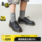 马丁博士（Dr.Martens）1461早秋舒适百搭通勤休闲入门款软皮黑色皮鞋单鞋 黑色 34