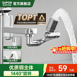 苏泊尔（SUPOR）1440°万向水龙头延伸器防溅水全铜万能接头加长厨房面盆洗手池S