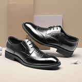 巴寇克布洛克雕花皮鞋男大码45鳄鱼纹46真皮47商务48西装鞋大号尖头结婚 529371 42