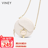 viney牛皮包包女包小众斜挎手机包单肩小圆包生日圣诞礼物送女生女友