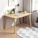 众淘 书桌书柜组合电脑桌台式写字桌家用办公桌子实木腿书桌椅组合 【升级款+单桌】80x55x75cm原木色