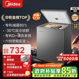 美的（Midea）专利减霜KMF囤货冰柜 冷藏冷冻冷柜转换节能大冰柜卧式家用商用冰柜小冰政府补贴冰箱 【减霜80%】143L*适合三口之家 143L