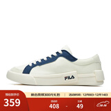 FILA FUSION斐乐男鞋POP帆布鞋潮牌男子潮流板鞋街拍运动休闲鞋男 奶白/徽章蓝-GB 43