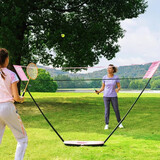 迪卡侬羽毛球网架便携式标准户外折叠快开网排球网-5506508