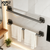 馨沛太空铝毛巾架免打孔卫生间置物架浴室挂架厕所拖鞋架浴巾收纳架