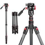曼比利（Manbily） EP-255C 碳纤维三脚架便携相机单反三脚架微单摄影摄像旋锁三角架手机相机通用支架 EP-255C【微型液压云台款】