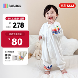 bebebus婴儿睡袋春秋冬恒温儿童睡衣四季通用分腿防踢被 彩虹双层四季款（室温20-24℃） M【80码 建议身高80-90CM】
