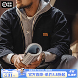 马登工装底特律猎装夹克男美式复古J001巴恩风翻领谷仓外套秋季新款 黑色 【男士休闲外套/高级感痞帅】 L