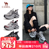 骆驼（CAMEL）银月户外复古老爹鞋厚底休闲鞋 L24A283742 灰/枪/黑 36