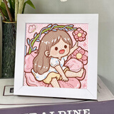 帕提拉（patila）diy手工制作钻石画卡通钻石画满钻贴画送女友闺蜜礼物少女心 6199公主+画布+钻石+工具+相框