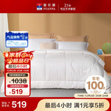 富安娜100%新西兰羊毛被子80支纯棉冬季加厚被芯双人冬被约8斤203*229cm