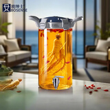 玻绅士泡酒容器泡酒专用瓶泡酒玻璃瓶高硼硅泡酒瓶玻璃酒坛大容量泡酒瓶 10斤(5升)A款+升级陶瓷芯龙头