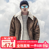 AKSERIES新复古回潮短版加厚棉服男士飞行夹克男厚外套AK男装1804255 咖啡色 L