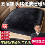 嘉柏兰汽车坐垫冬季毛绒三件套冬季保暖防寒加厚通用座椅垫后排汽车座垫 星空黑【前排单座1片】