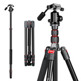曼比利EP-254L相机三脚架单反摄影摄像手机稳定支架铝合金微单户外旅行轻便携直播自拍照三角架 EP-254L【手柄云台款/最高184cm】