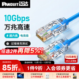 泛达 泛达超六类细网线CAT6A类跳线家用电脑宽带POE监控万兆高速成品线 经典蓝 20米