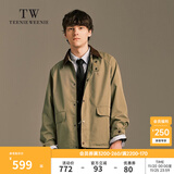 Teenie Weenie小熊男装简约外套2025秋冬季新款休闲复古时尚潮流夹克 深卡其色 S