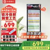 白雪雅竹大容量饮料柜商用冰柜直冷藏展示柜酒水柜纯风冷无霜保鲜柜超市玻璃门冰箱立式啤酒柜 新款小单门【直冷】530*540*1630mm